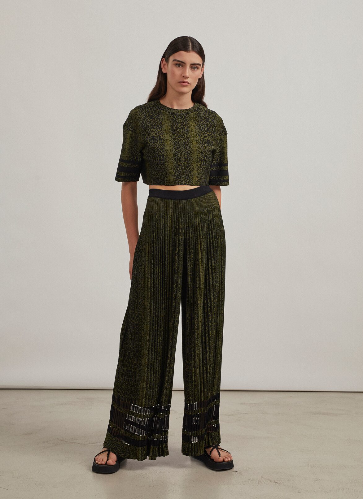 Cardigan ALAÏA BLACK/GREEN CARDIGAN